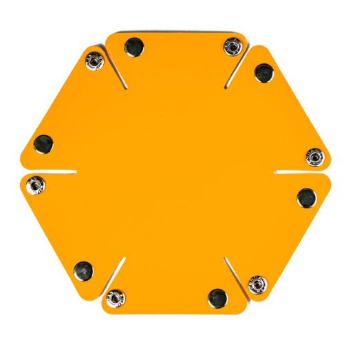 Yellow Small Hexagon Leather Folding Dice Tray